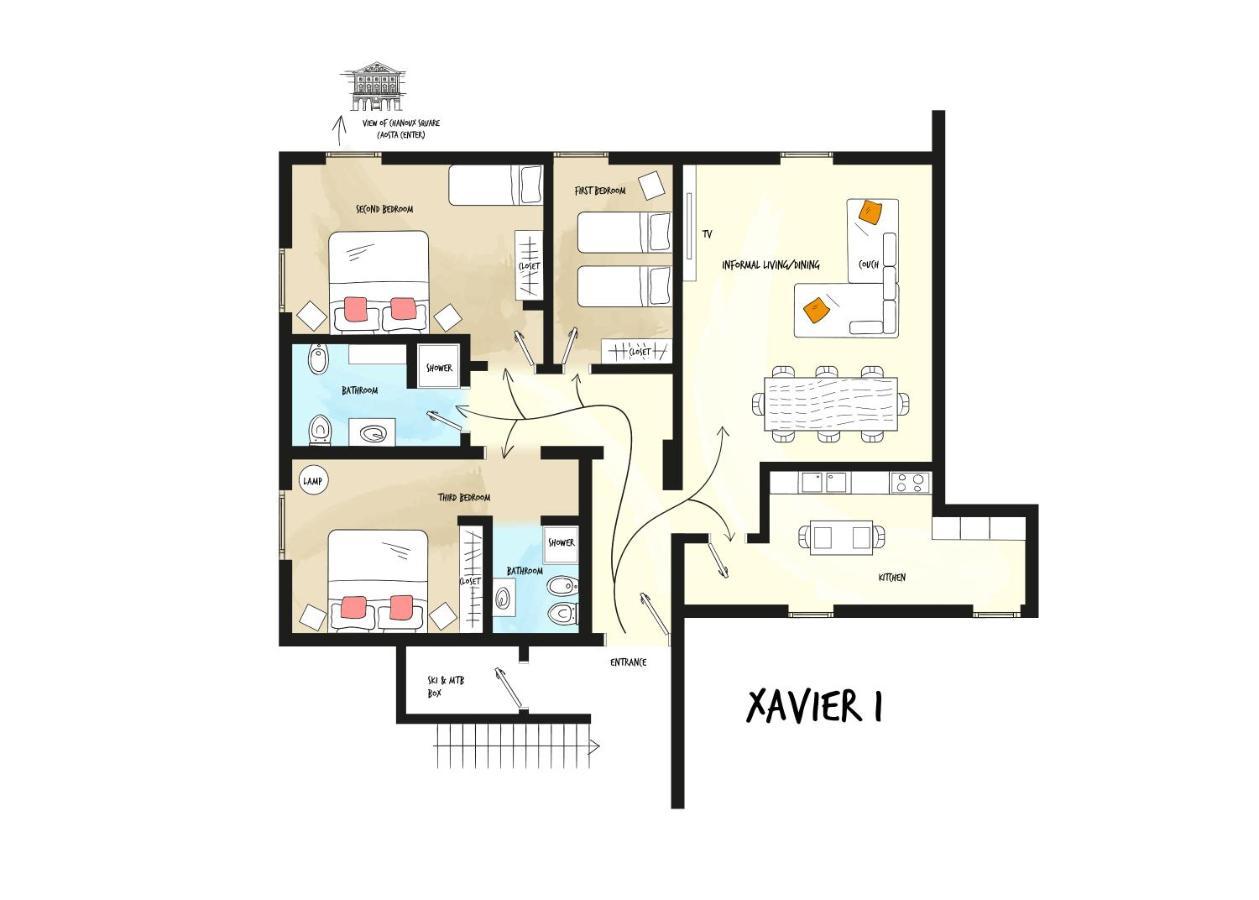 אאוסטה Alp Apartments Ski & Bike - Xavier מראה חיצוני תמונה